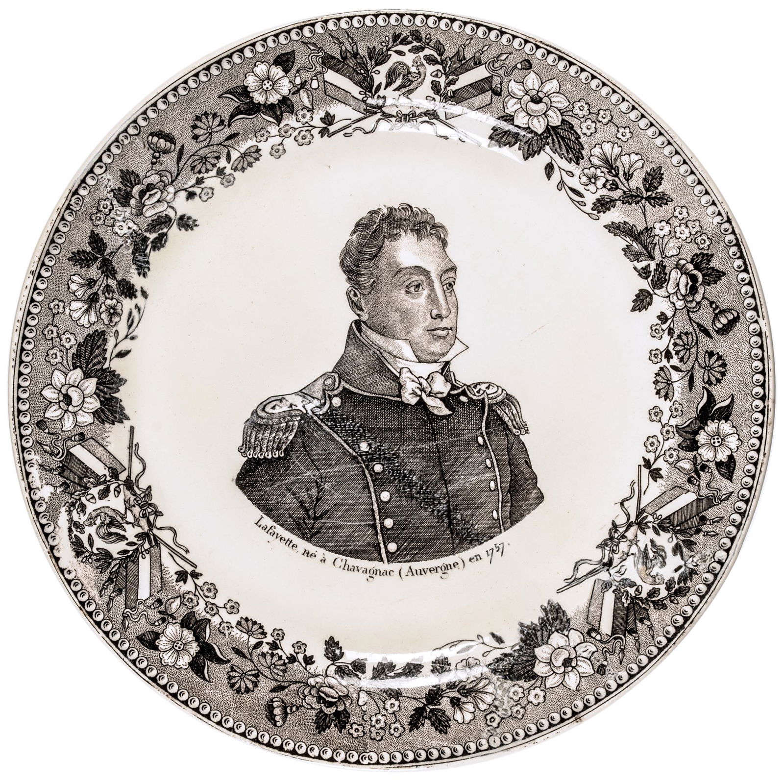 c 1824 Rare General Lafayette Portrait Plate (1 of 3)