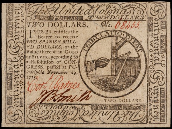 Colonial Currency, November 29, 1775, $2