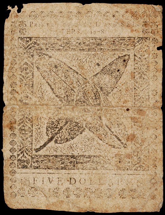 Colonial Currency, April 11, 1778, $5,Yorktown - 2