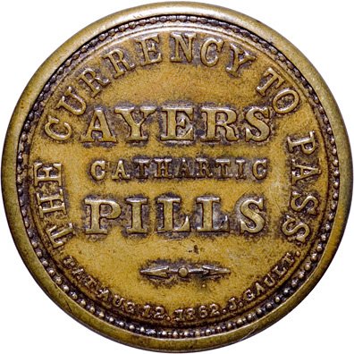 Encased Postage Stamps 3¢, AYERS CATHARTIC PILLS - 2