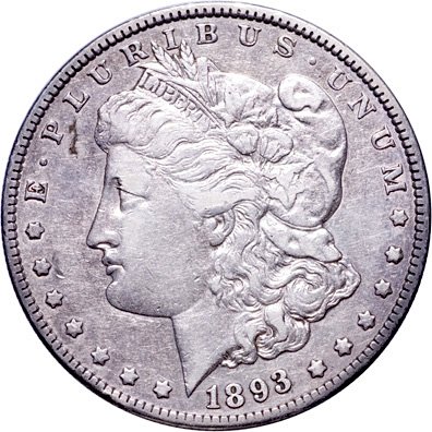 1893-O Morgan Silver Dollar. Abt. Extremely Fine