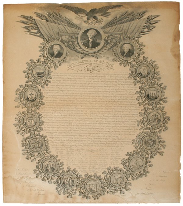 Rare 1819 Printing Declaration of Independence