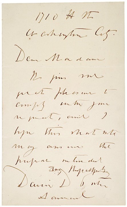 DAVID DIXON PORTER, Autograph Letter Signed