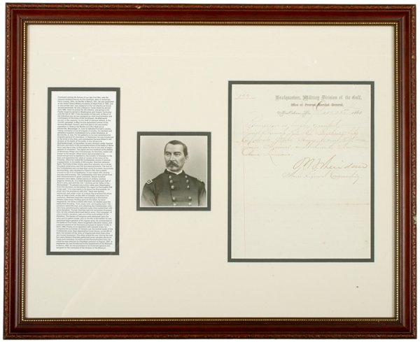 GEN. PHILIP H. SHERIDAN Signed Document, 1865