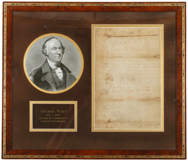 GEN. ARTEMAS WARD Signed Payorder, June 8, 1776: American RevolutionGeneral Artemas Ward Approves Pay to a Regiment of the "Army of the United Colonies" June 8, 1776, Gen. Artemas Ward Signed Payorder for One Month's Pay to a Regiment of the