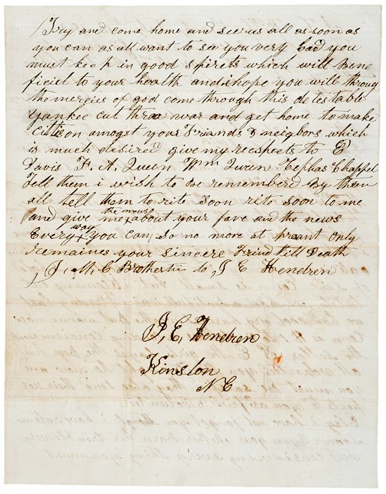 1862 Letter by Confederate Killed at Gettysburg - 2