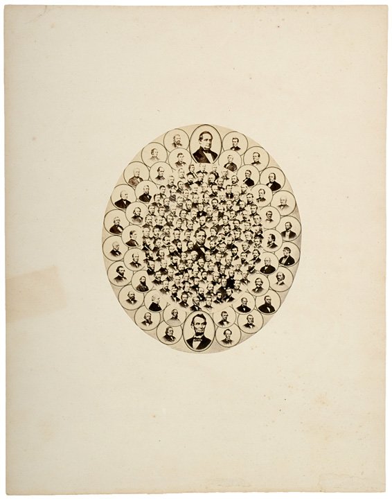 1865, Mounted Albumen of Lincoln & 38th Congress