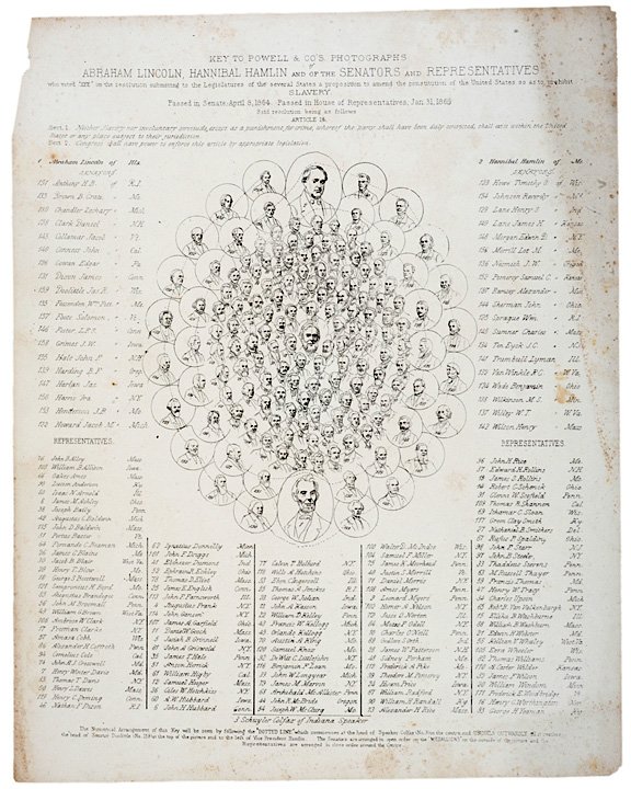 1865, Mounted Albumen of Lincoln & 38th Congress - 2