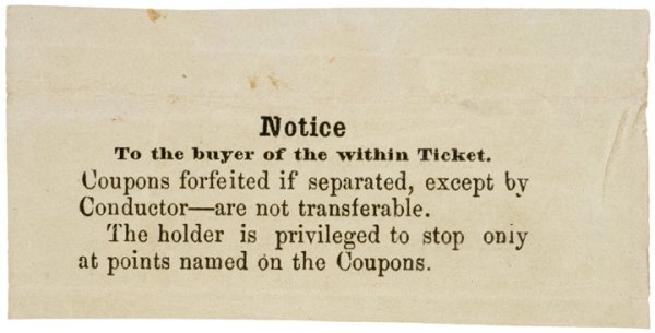 Rare Negro Segregated Rail Road Ticket - 2