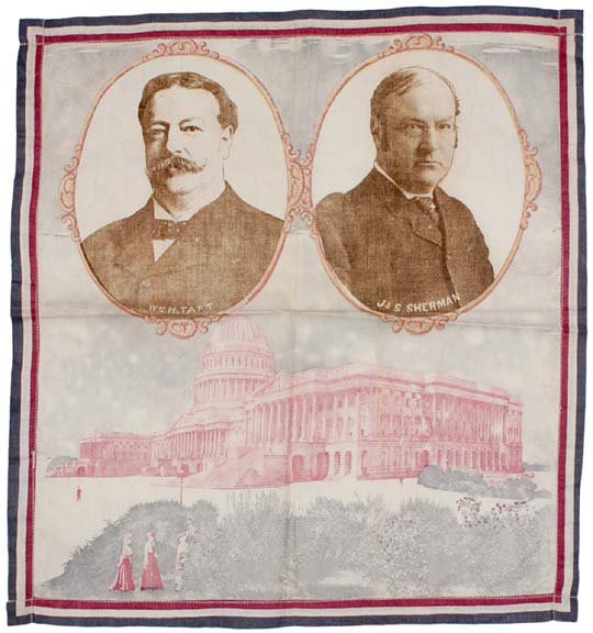 W.H. Taft and J.S. Sherman Campaign Bandana