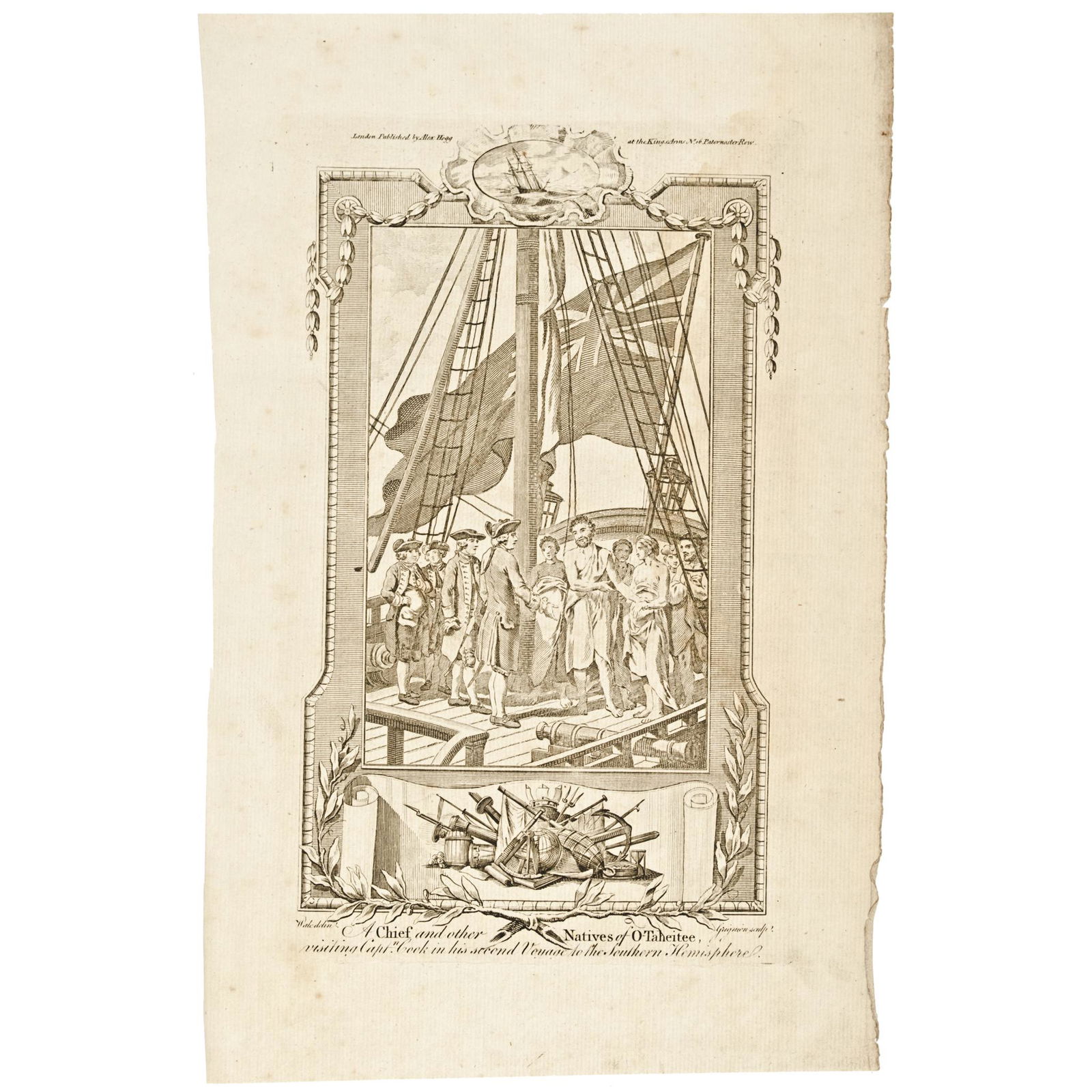 c 1781 Captain James Cook Illustration Print (1 of 2)