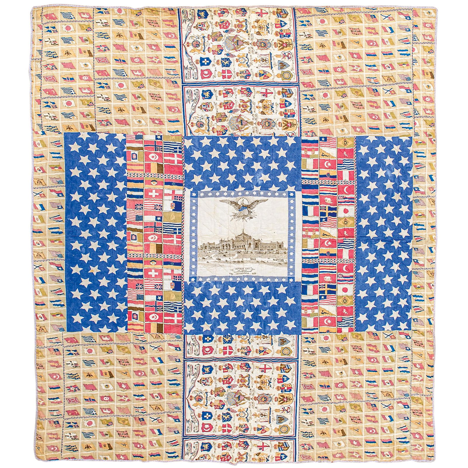 1876 American Centennial Flags of the World Quilt (1 of 1)