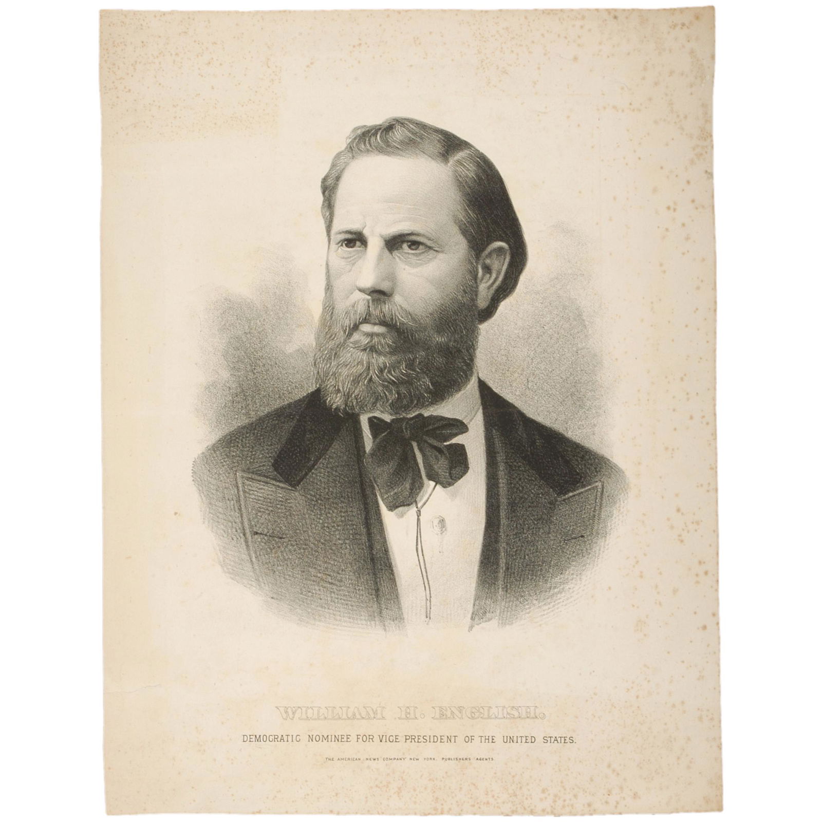 c. 1880 Print of Democratic VP Nominee English (1 of 2)