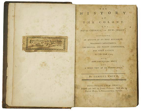 1765 Book-History of New Jersey