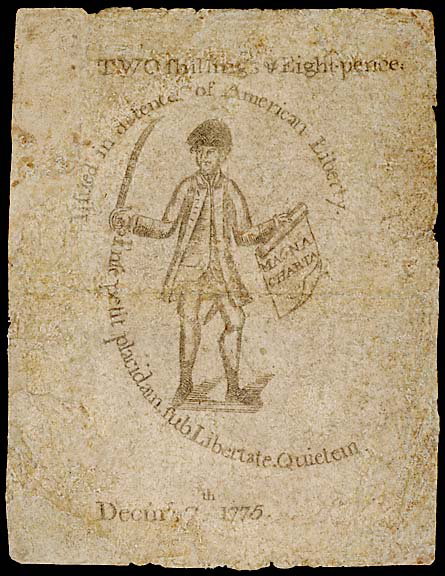Colonial Currency. MA December 7, 1775, 2s 8d - 2