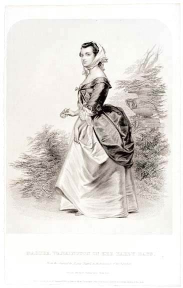 1857 Print, MARTHA WASHINGTON IN HER EARLY DAYS