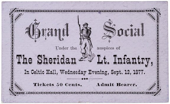 1877 Sheridan Light Infantry Ticket