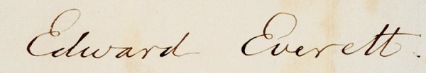 EDWARD EVERETT 1855 Autograph Note Signed - 2