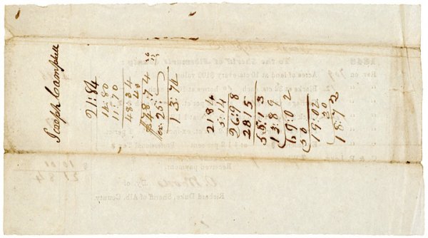 Virginia 1848 Tax Bill for 12 Slaves - 2