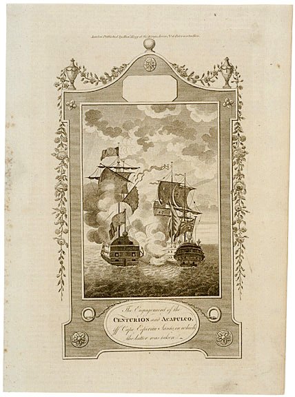 Naval Print, 1781: Centurion and Acapulco