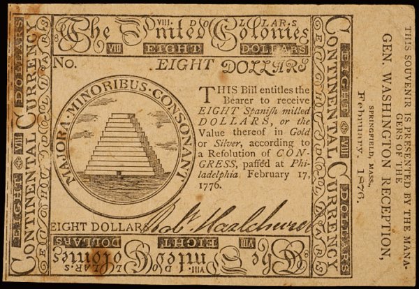 Colonial Currency, Feb. 17, 1776, $8