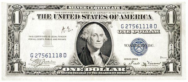 ALBERT EINSTEIN, Initials a $1 Bill--Rare: AutographsAlbert Einstein Initials "A.E." on a One Dollar Bill ALBERT EINSTEIN. Signed $1 Bill, "A.E.", c. 1940s, Princeton, Very Choice Extremely Fine. In the mid 1940s, two students