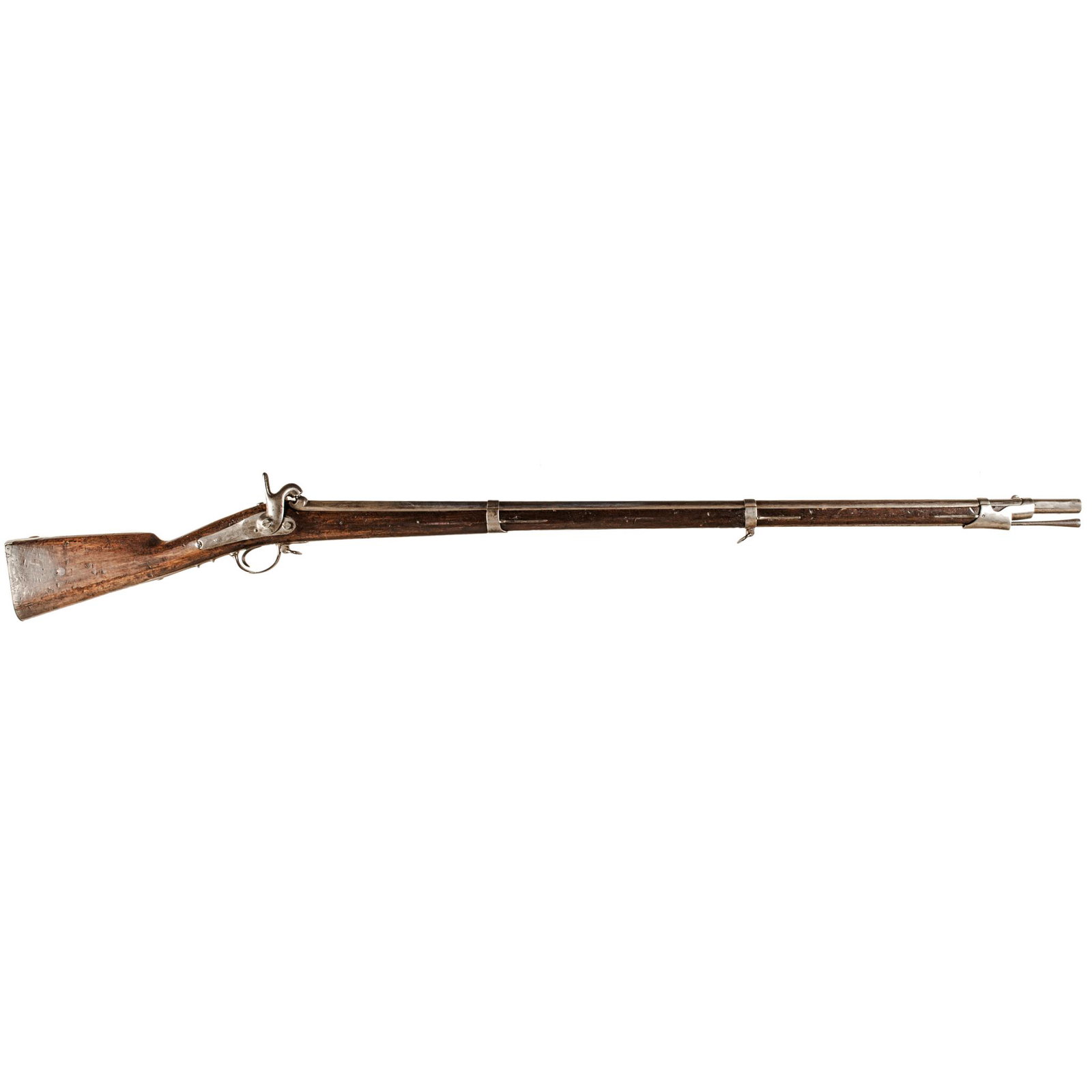 1847 Civil War 1842 Musket w/Bayonet Marked: OHIO: Guns 1847-Dated Civil War 1842 Percussion French Musket with Bayonet the Stock with "OHIO" Marked 2 Times 1847-Dated, Civil War Period Use Military Model 1842 Percussion French Musket with Bayonet, Ve