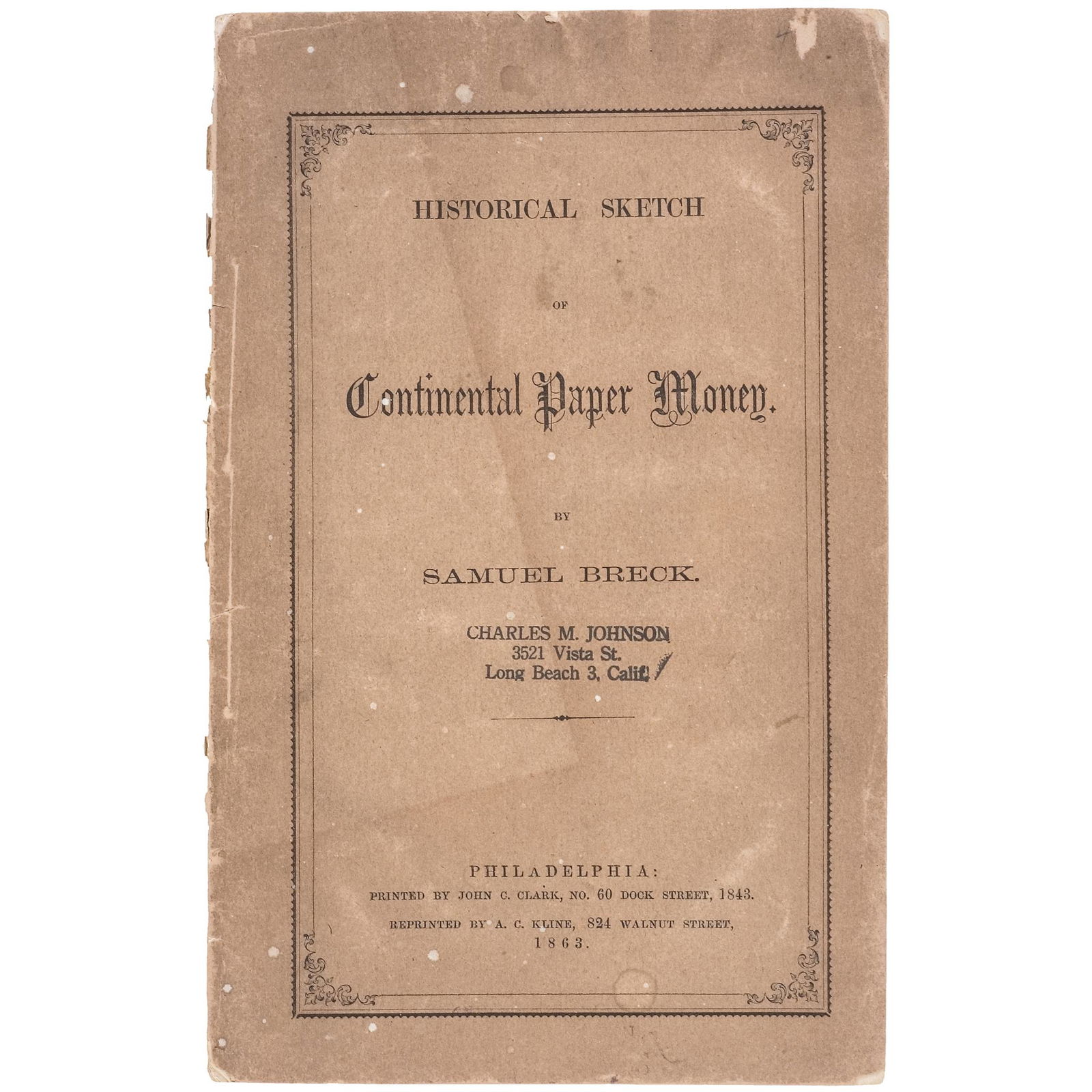 1863,Currency Related, Book On Continental Currency (1 of 3)