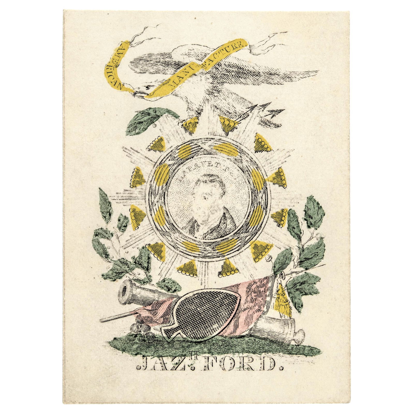 1824 Marquis de Lafayette American Playing Card (1 of 2)