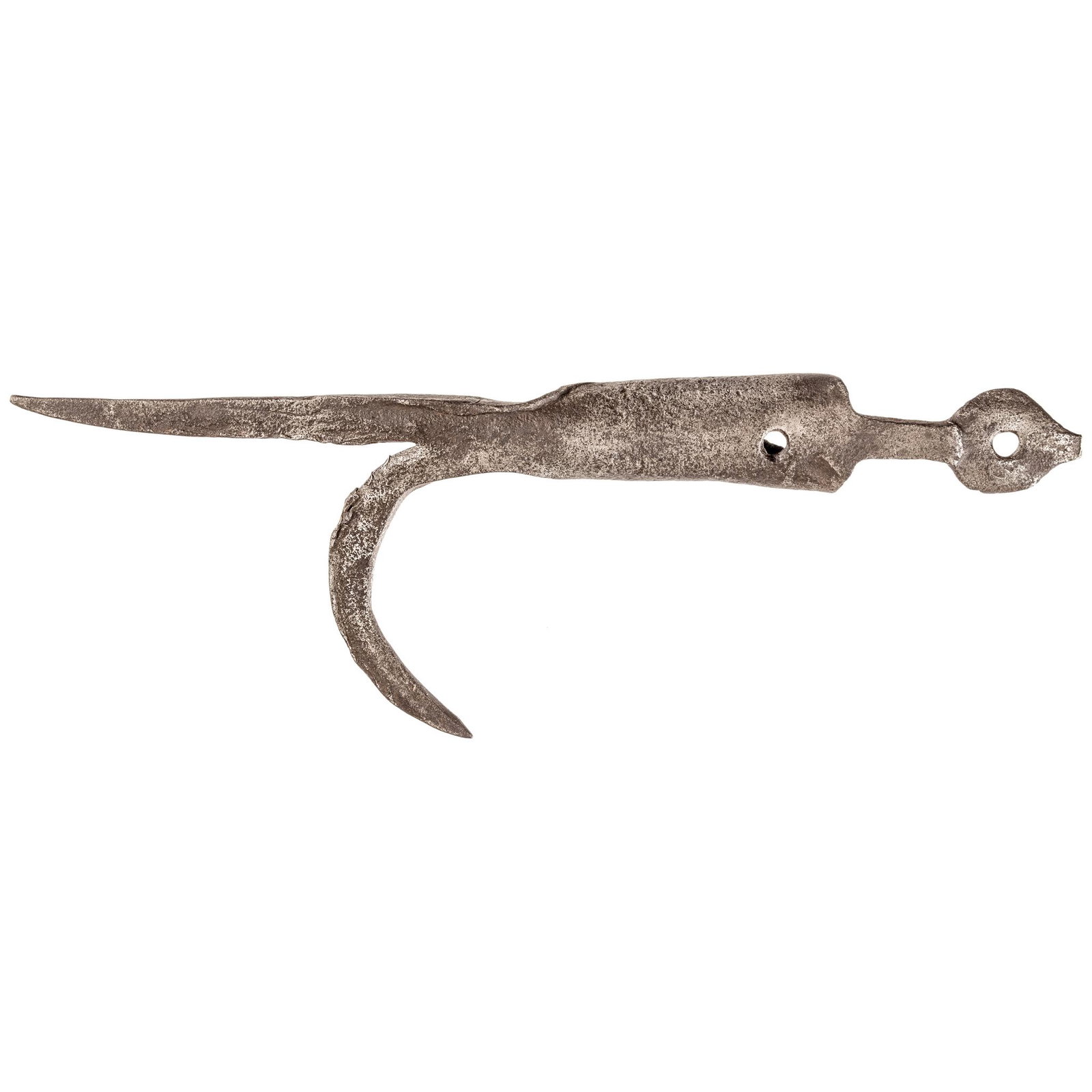 c 1775 Revolutionary War Iron Naval Boarding Pike: American Revolution c. 1775 Revolutionary War Era Iron Naval Boarding Pike c. 1775 Colonial to Revolutionary War Era, Scarce Hand-Wrought Iron Naval Boarding Pike Head with Boat Hook Style Design, Cho
