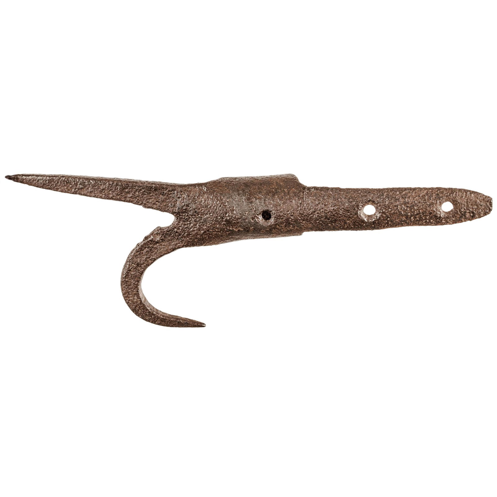 c 1775 18th Century Naval Iron Boarding Pike Head: American Revolution c. 1775 18th Century Naval Iron Ships Boarding Pike Head c. 1775 18th Century Revolutionary War Era, Large Naval Wrought-Iron Ships Boarding Pike Head with Hook, nearly 13" long, F