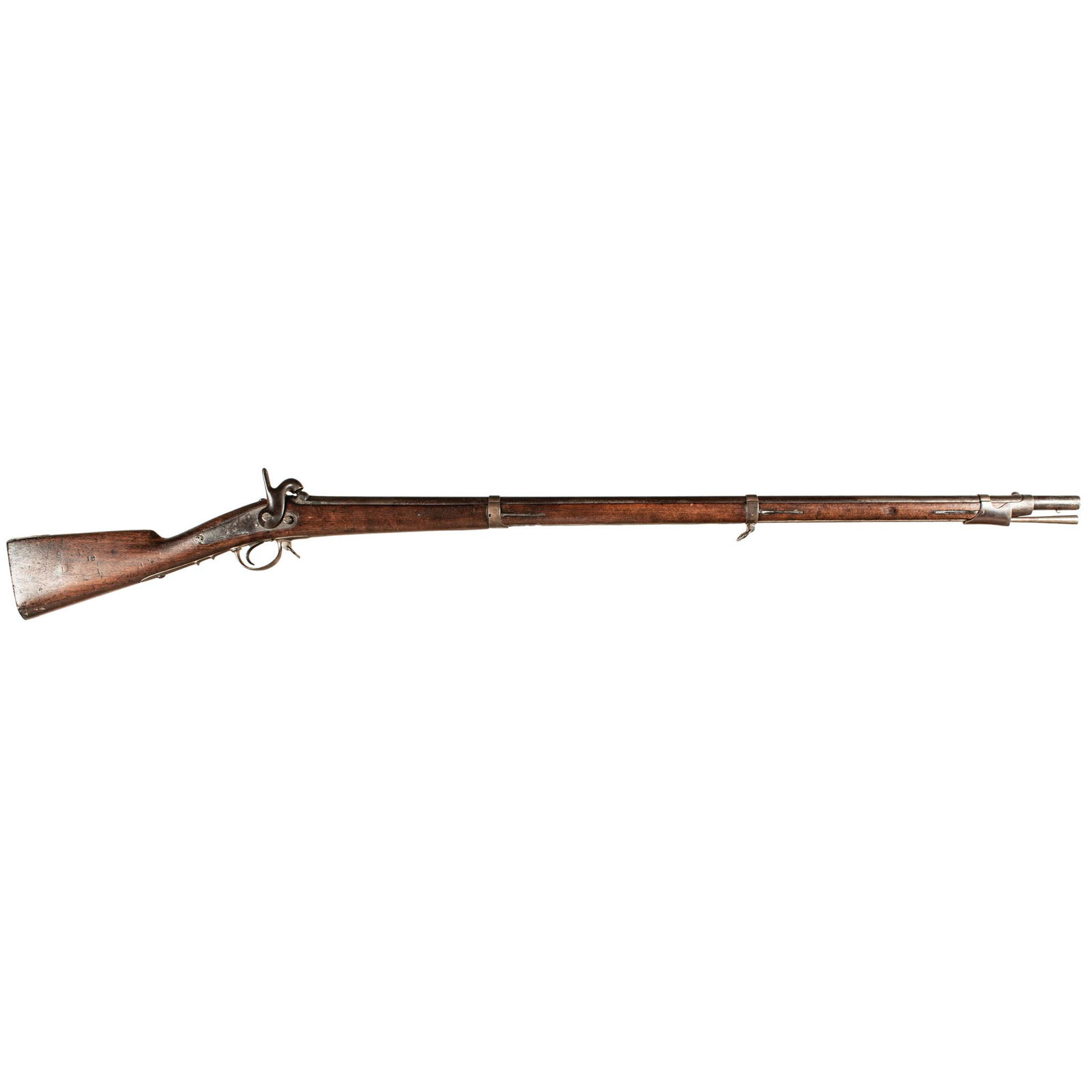 1847-Dated Military Model 1842 French Musket: Guns 1847-Dated Civil War Period Use Military Model 1842 French Percussion Musket with Bayonet 1847 Dated, Civil War Period Use, Military Model 1842 French Percussion Musket with Bayonet, Very Fine. T