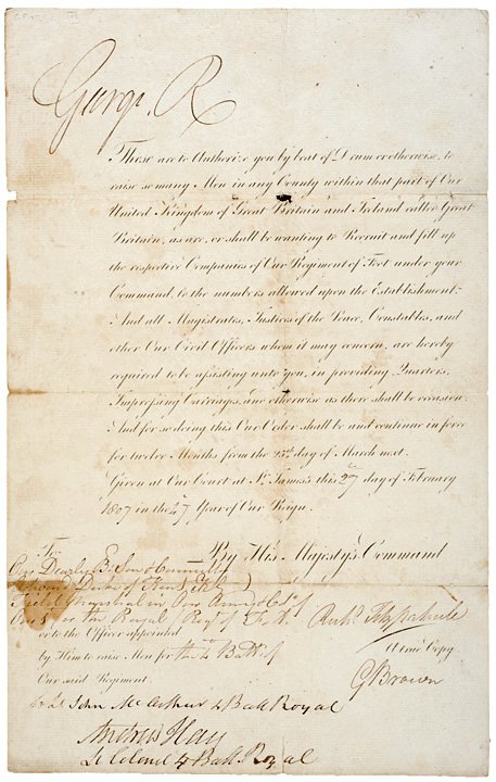 GEORGE III, 1807 Partially-Printed Document Signed