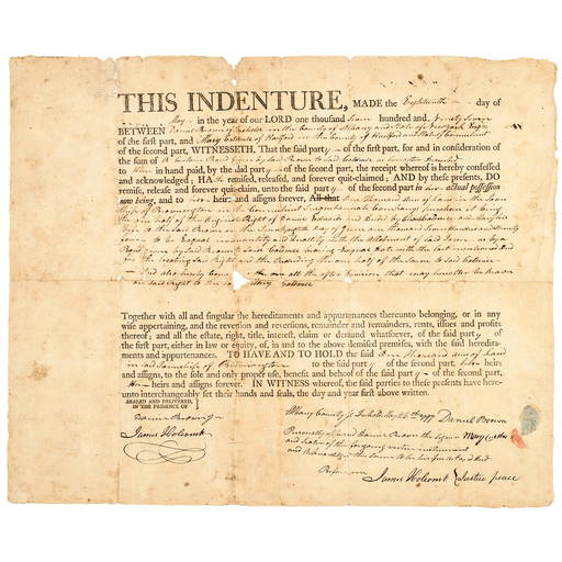 1797 Rare Ct/pa Susquehannah Company Land Grant