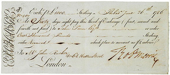 ROBERT MORRIS, Document Signed, 1786: AutographsDeclaration Signer Robert Morris Pays an Heir of William Penn ROBERT MORRIS, Signer of the Declaration of Independence. Autographed Document Signed, “Robt. Morris,” in brown ink