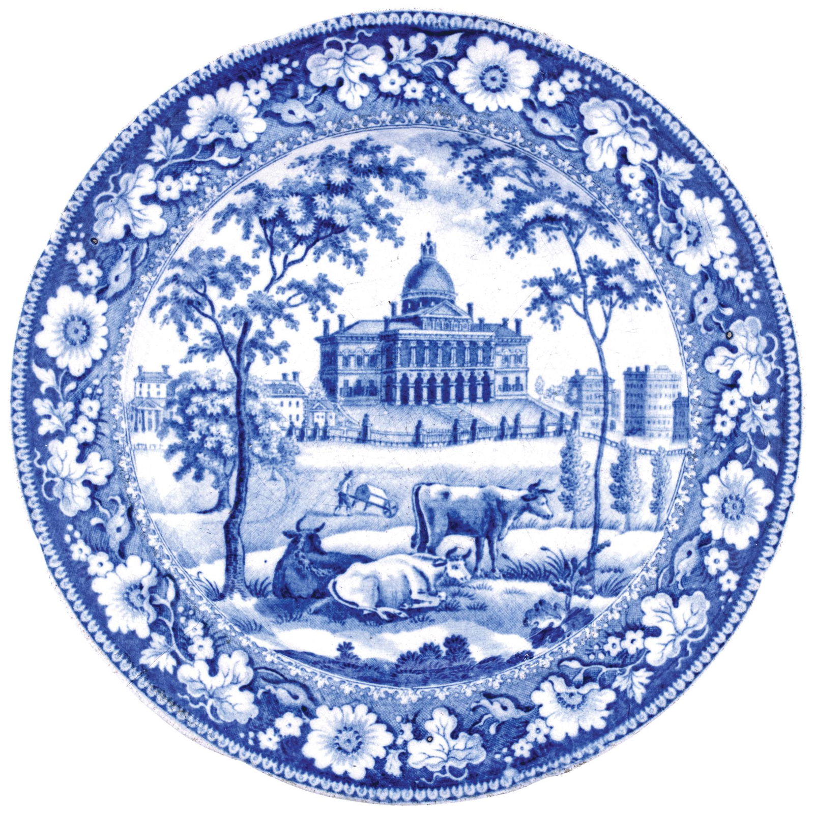 c. 1818 Boston State House Staffordshire Plate (1 of 2)