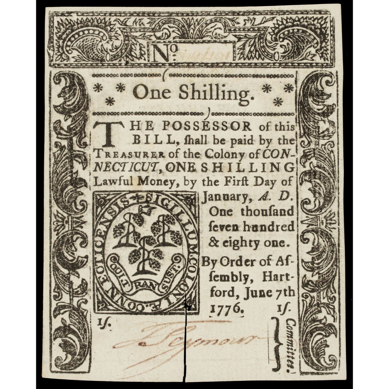 Colonial Currency CT. June 7, 1776 1s PMG Ch CU64 (1 of 6)
