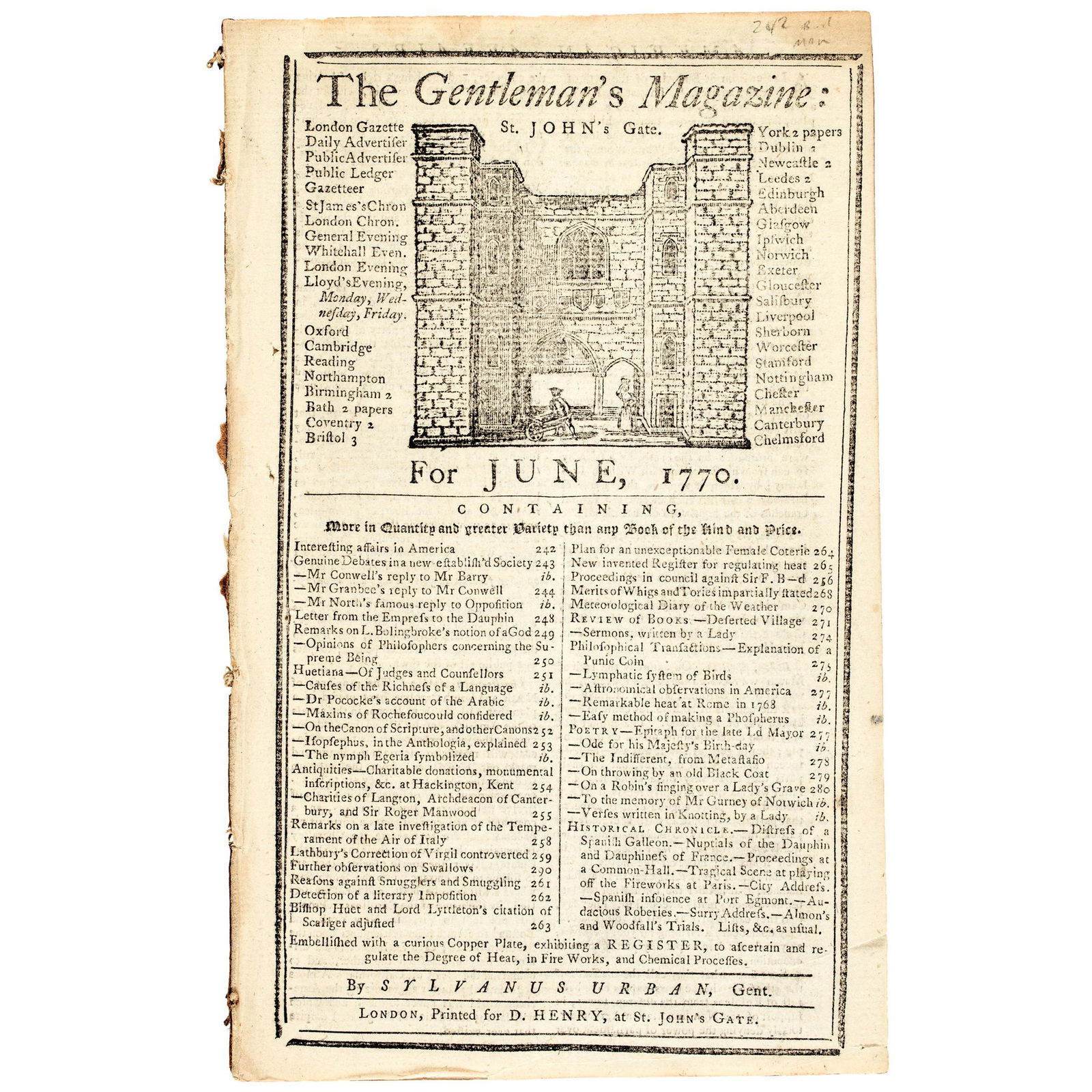 1770 Gentlemans Magazine with BOSTON MASSACRE (1 of 5)