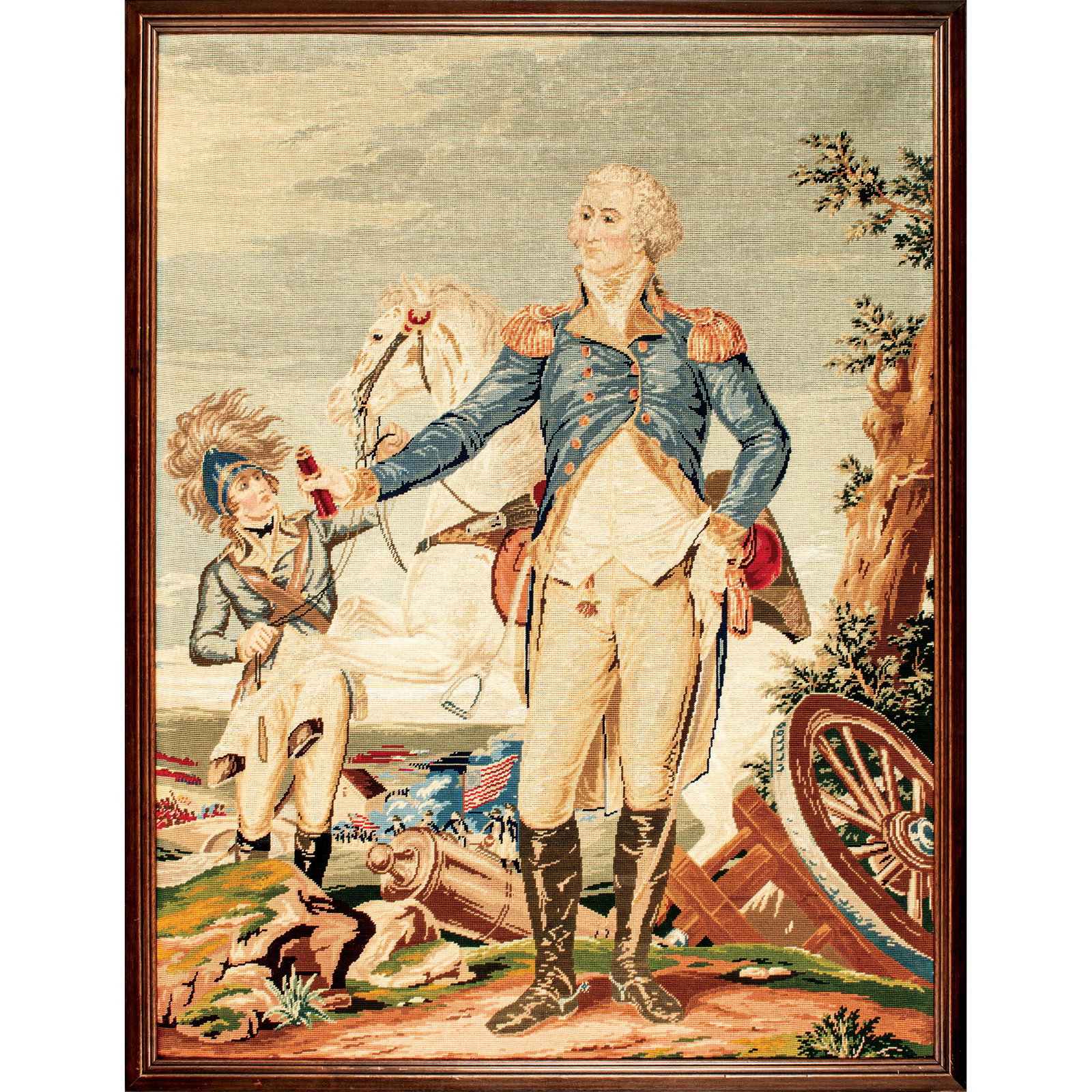 c. 1840 Washington Berlin Wool Work Portrait (1 of 2)