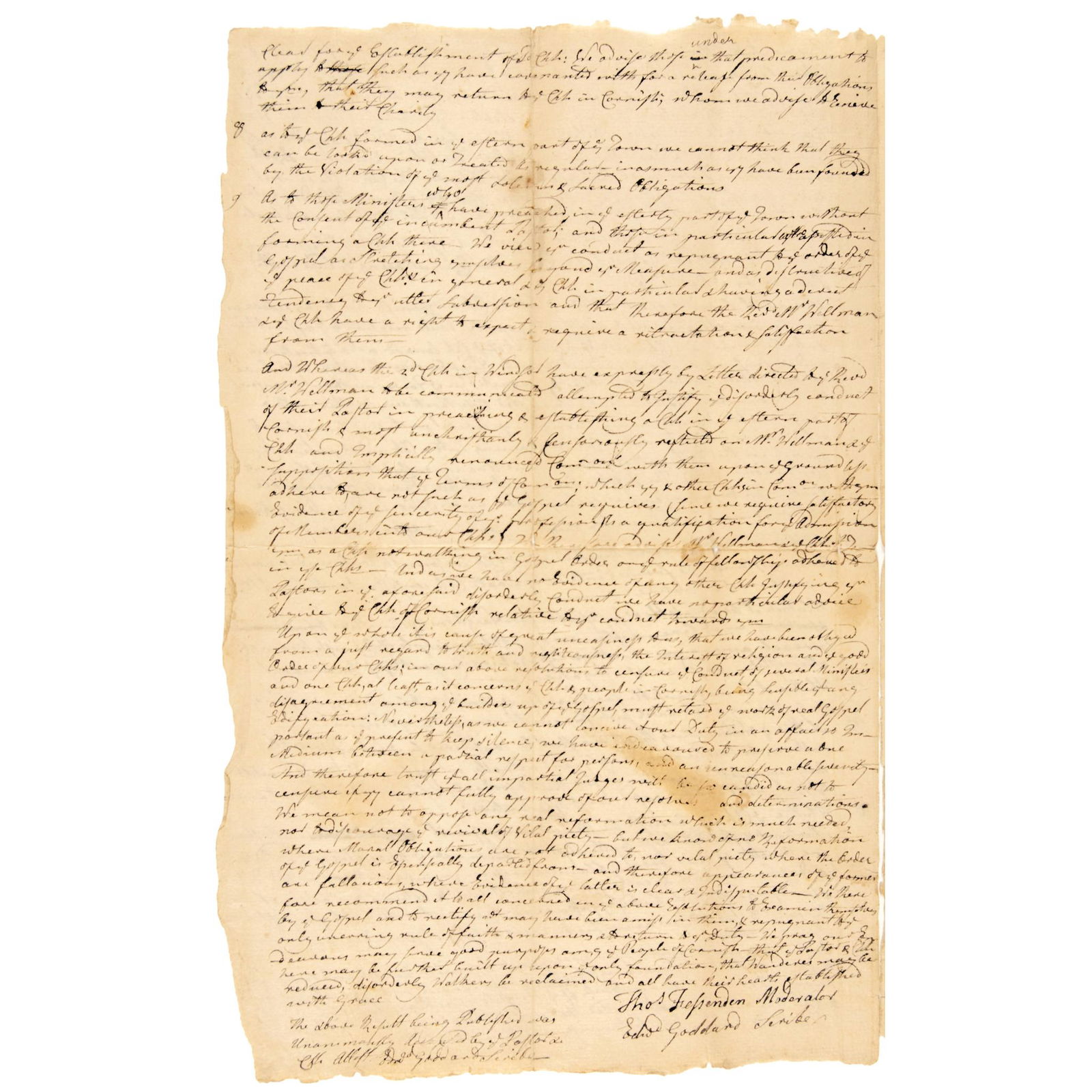 1781 NH Church Problem Revolutionary War Document (1 of 4)