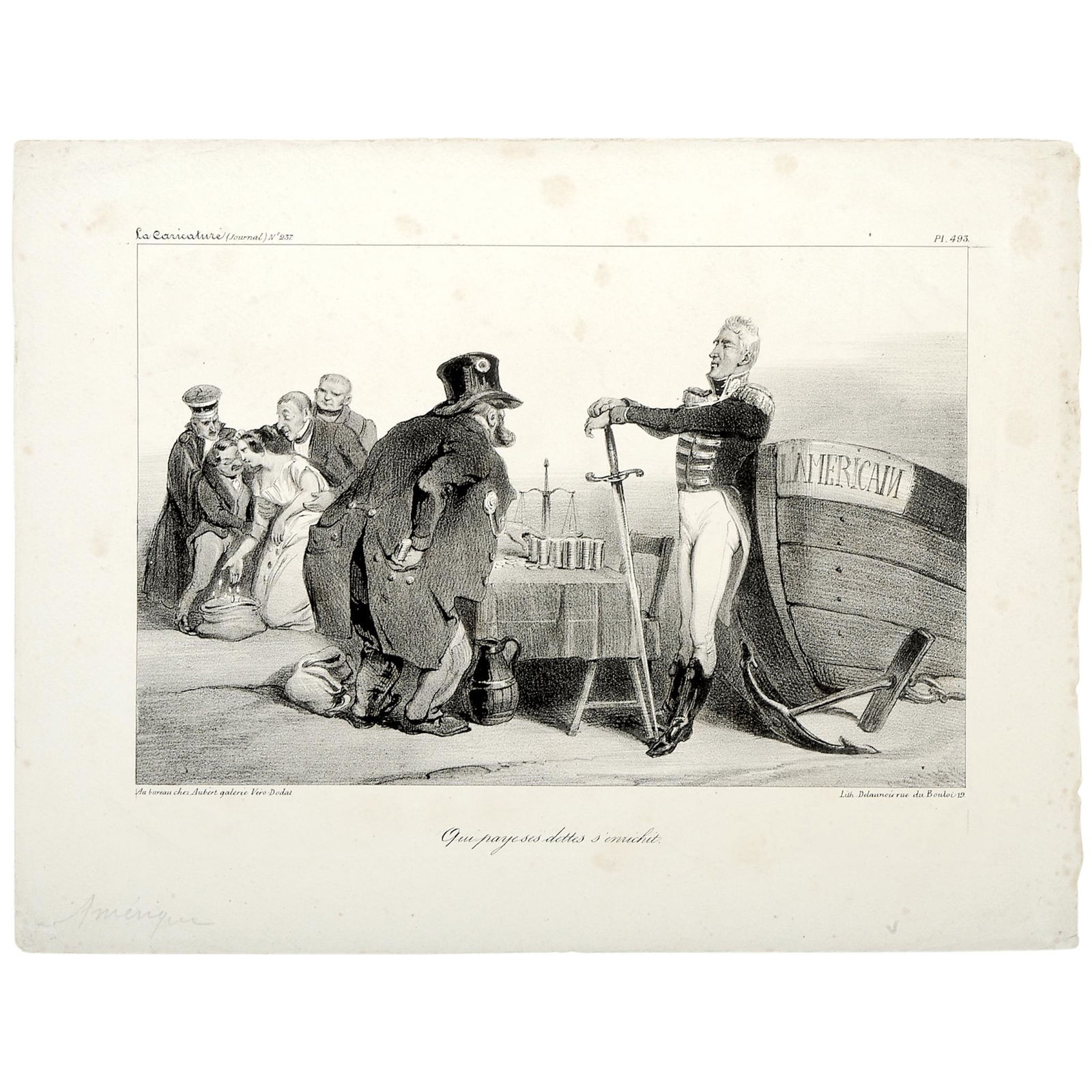 France Debt to U.S. Caricature, 1835 (1 of 1)