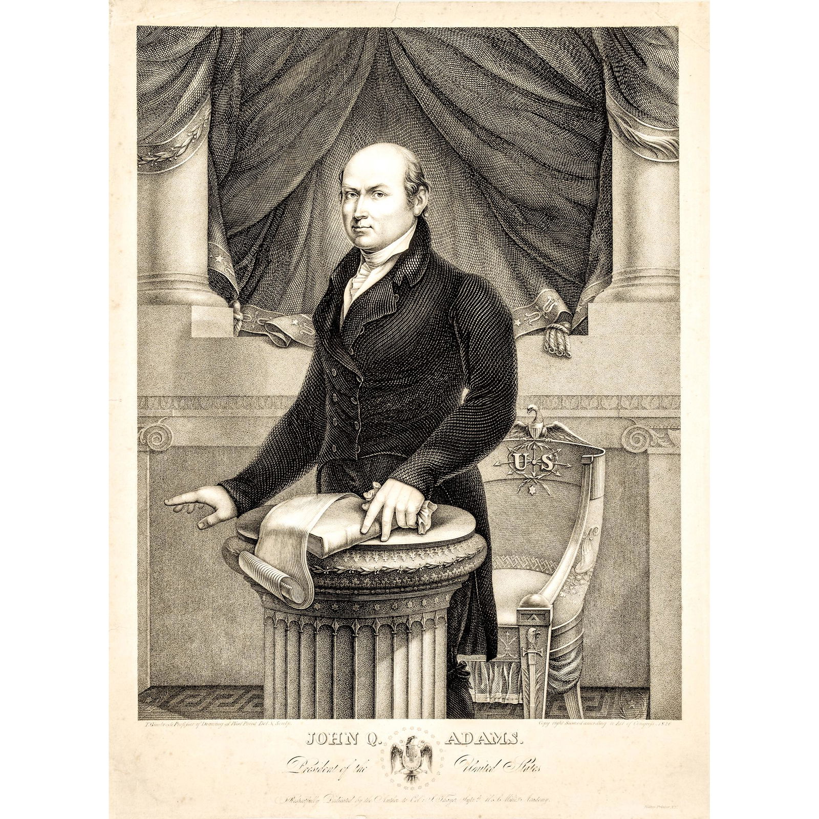 1826 President John Q Adams Engraving T Gimbrede (1 of 4)