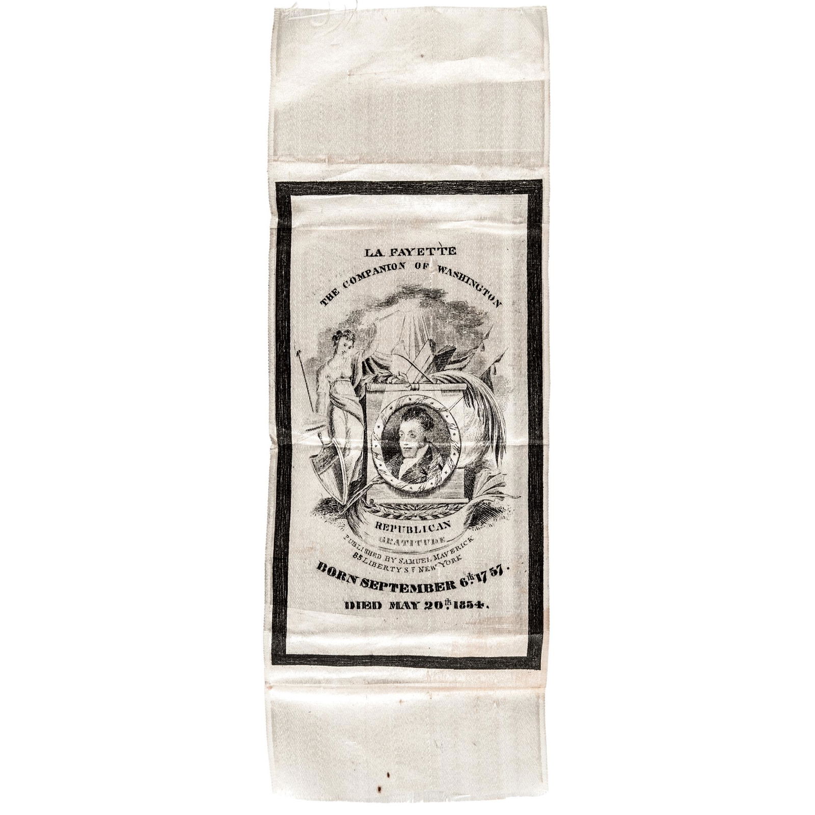 Marquis De Lafayette Silk Mourning Ribbon (1 of 2)