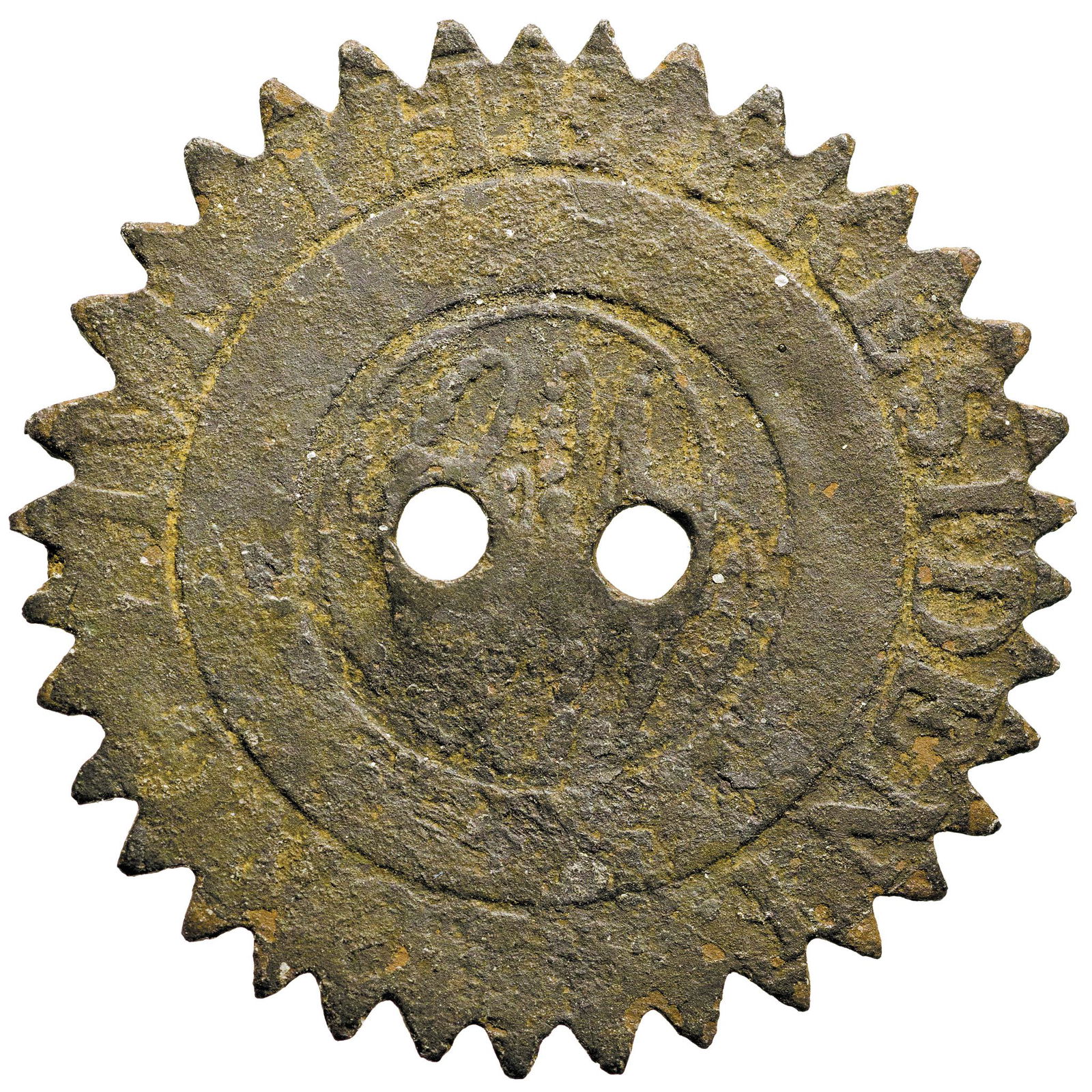 George Washington Inaugural Button - Altered Use: Washington Buttons 1789 Unique George Washington Inaugural Button Altered Use to a Child's Toy "Whizzer or Button Buzzer" Dotted Script "GW" Type Cobb 10 WHB.11A Rare Major Type (1789) George Washingt