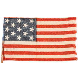 c. 1876 13-Star U.S. Centennial Silk Parade Flag