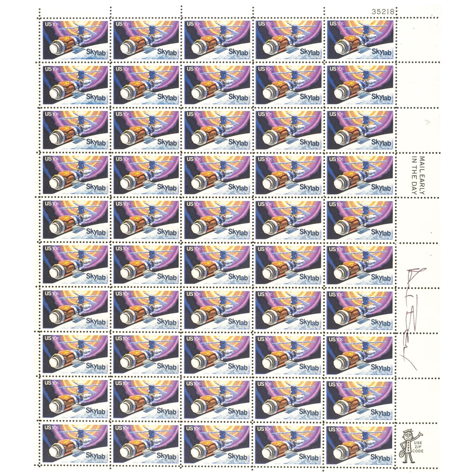 ASTRONAUT ALAN BEAN Signed US Postage Stamps (1 of 2)