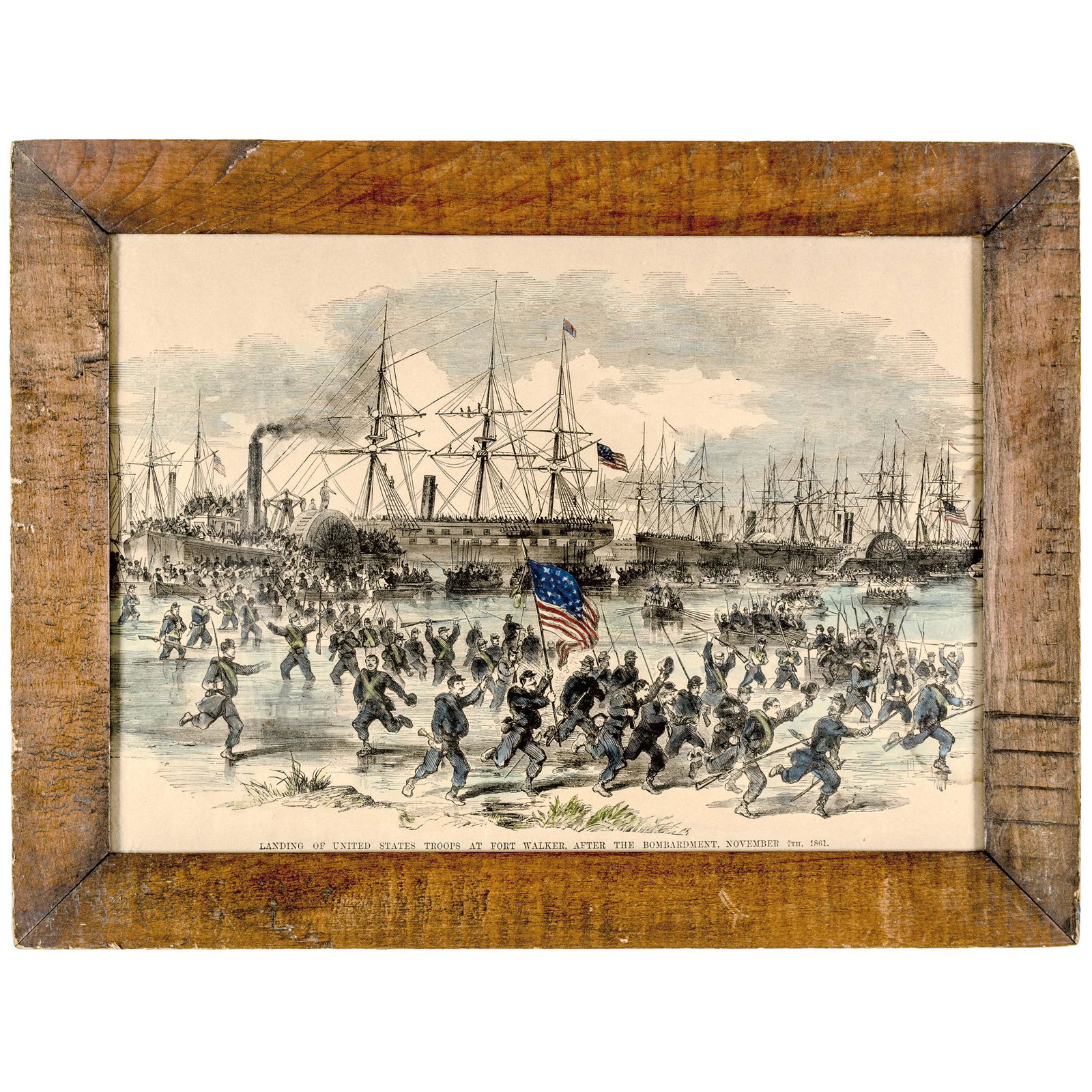 Civil War Print UNITED STATES TROOPS FORT WALKER (1 of 2)