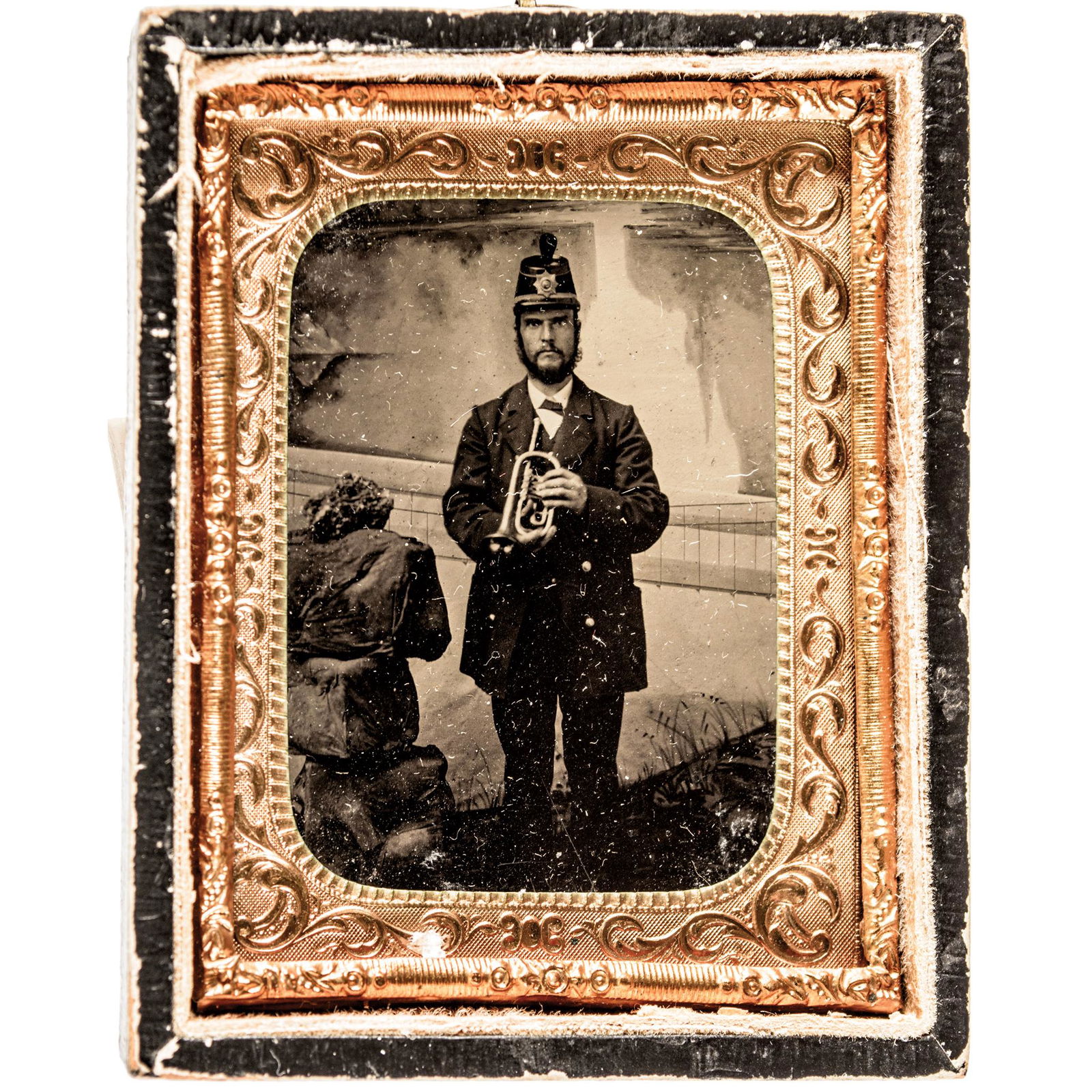 1864 Civil War Uniformed Union Bugler Tintype Photo (1 of 1)
