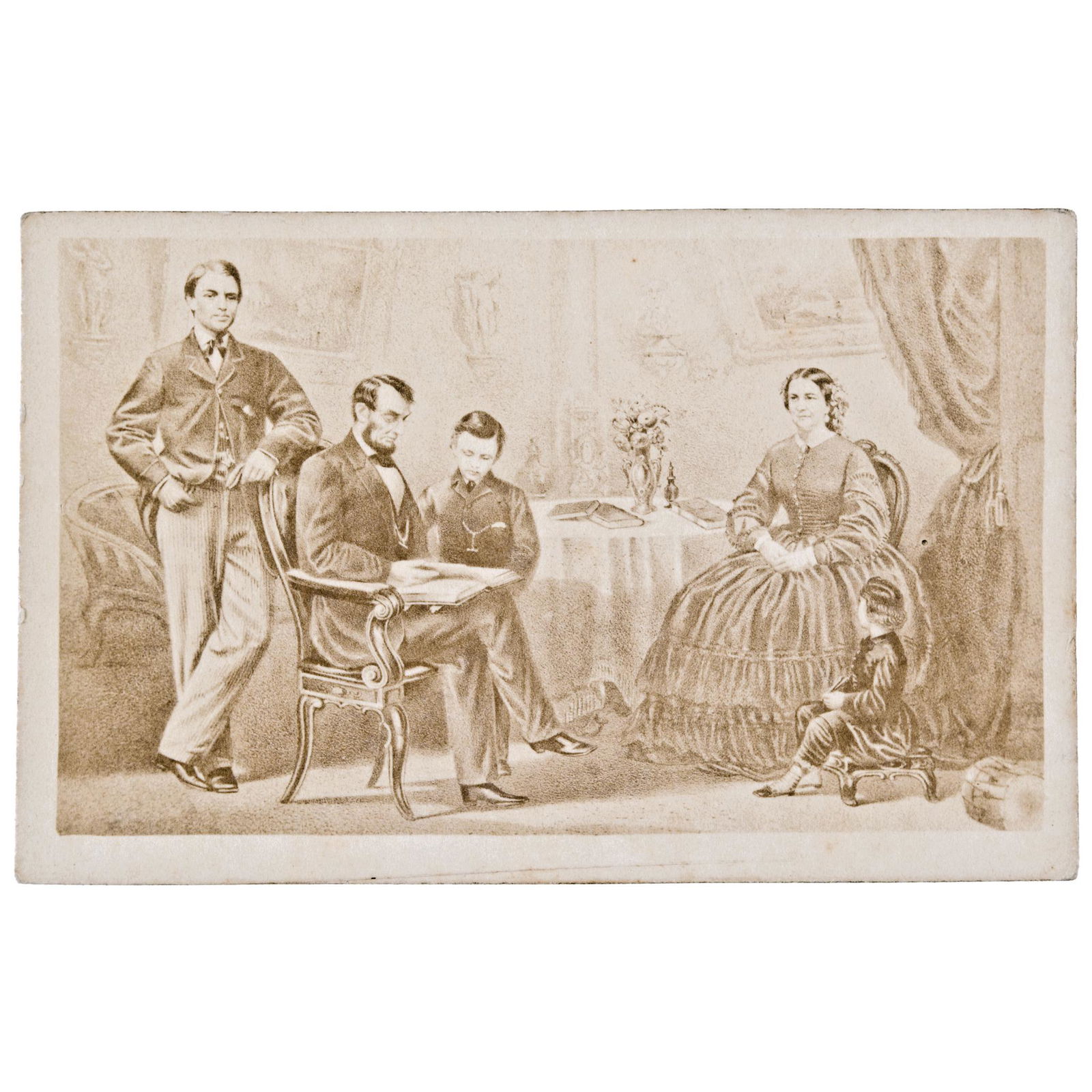 c. 1861 Civil War Period, Lincoln + Family Carte (1 of 2)