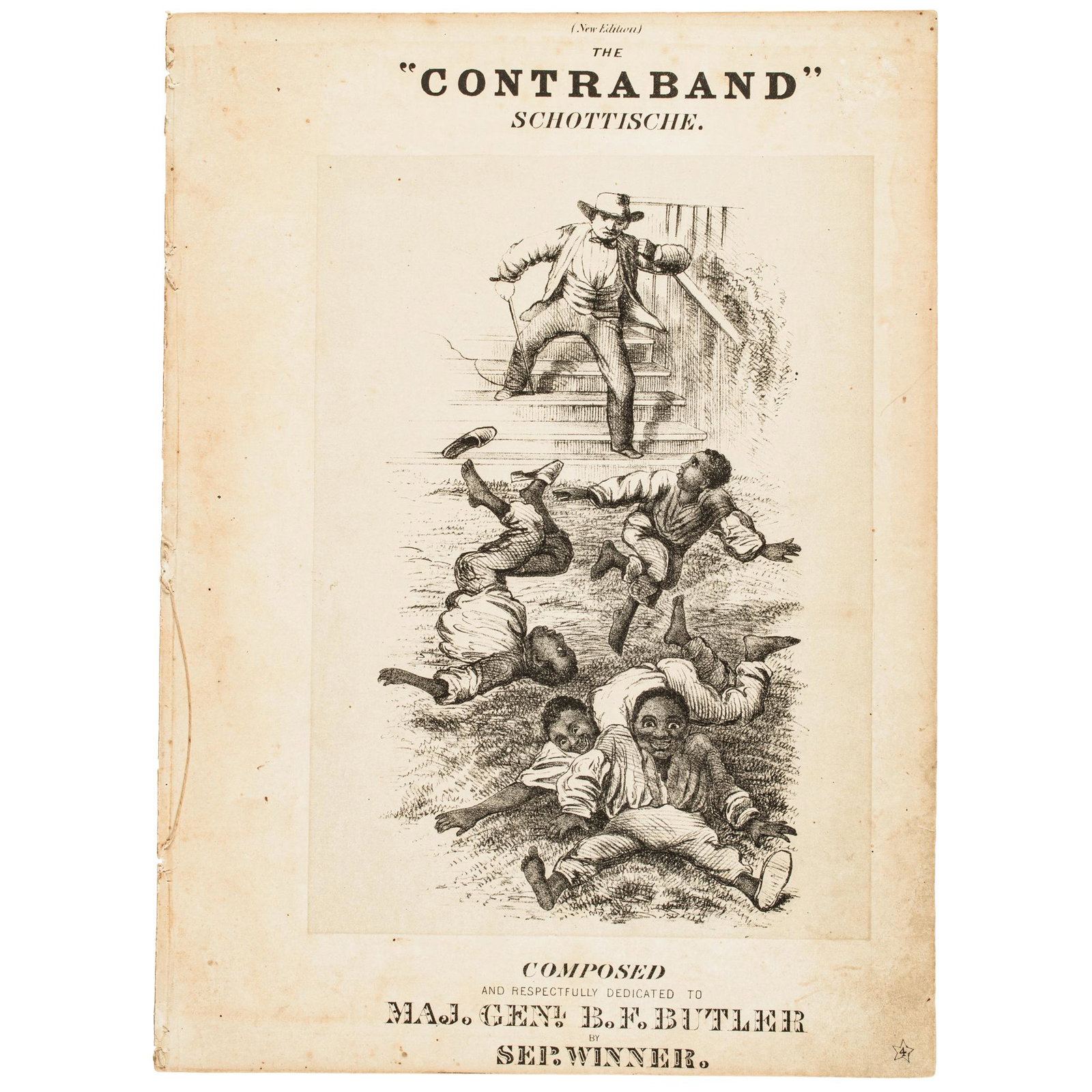 Civil War Period Sheet Music for the Contraband: Black History 1861 Civil War Period Sheet Music for the "Contraband" 1861-Dated Civil War Period, Sheet Music for the "Contraband" Schottische (Slow Polka), published by Lee & Walker of Philadelphia, 